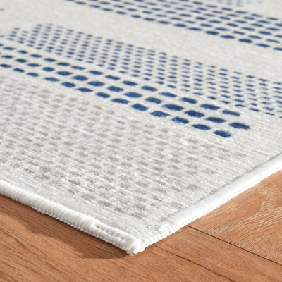 Tread Lightly Navy Machine Washable Rug Rugs Annie Selke   