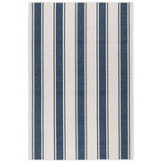 Blue Awning Stripe Machine Washable Rug Rugs Annie Selke   