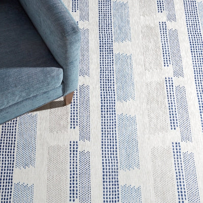 Tread Lightly Navy Machine Washable Rug Rugs Annie Selke   